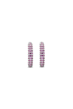 Poker Pink 925 Sterling Silver Hoop Earrings