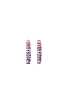 Poker Pink 925 Sterling Silver Hoop Earrings