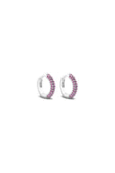 Poker Pink 925 Sterling Silver Hoop Earrings