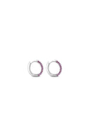 Poker Pink 925 Sterling Silver Hoop Earrings