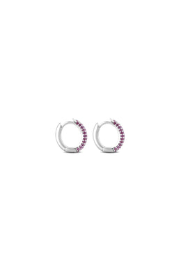 Poker Pink 925 Sterling Silver Hoop Earrings