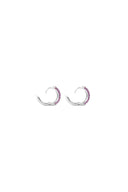 Poker Pink 925 Sterling Silver Hoop Earrings