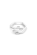 Puzzle Piece 925 Sterling Silver Hexagonal Ring
