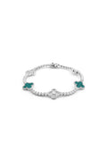 Green Light 925 Sterling Silver Clover Tennis Bracelet