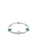 Green Light 925 Sterling Silver Clover Tennis Bracelet