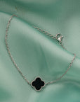 Midnight Clover Silver Bracelet