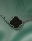 Midnight Clover Silver Bracelet