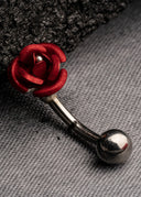 Scarlet Bloom Belly Button Ring
