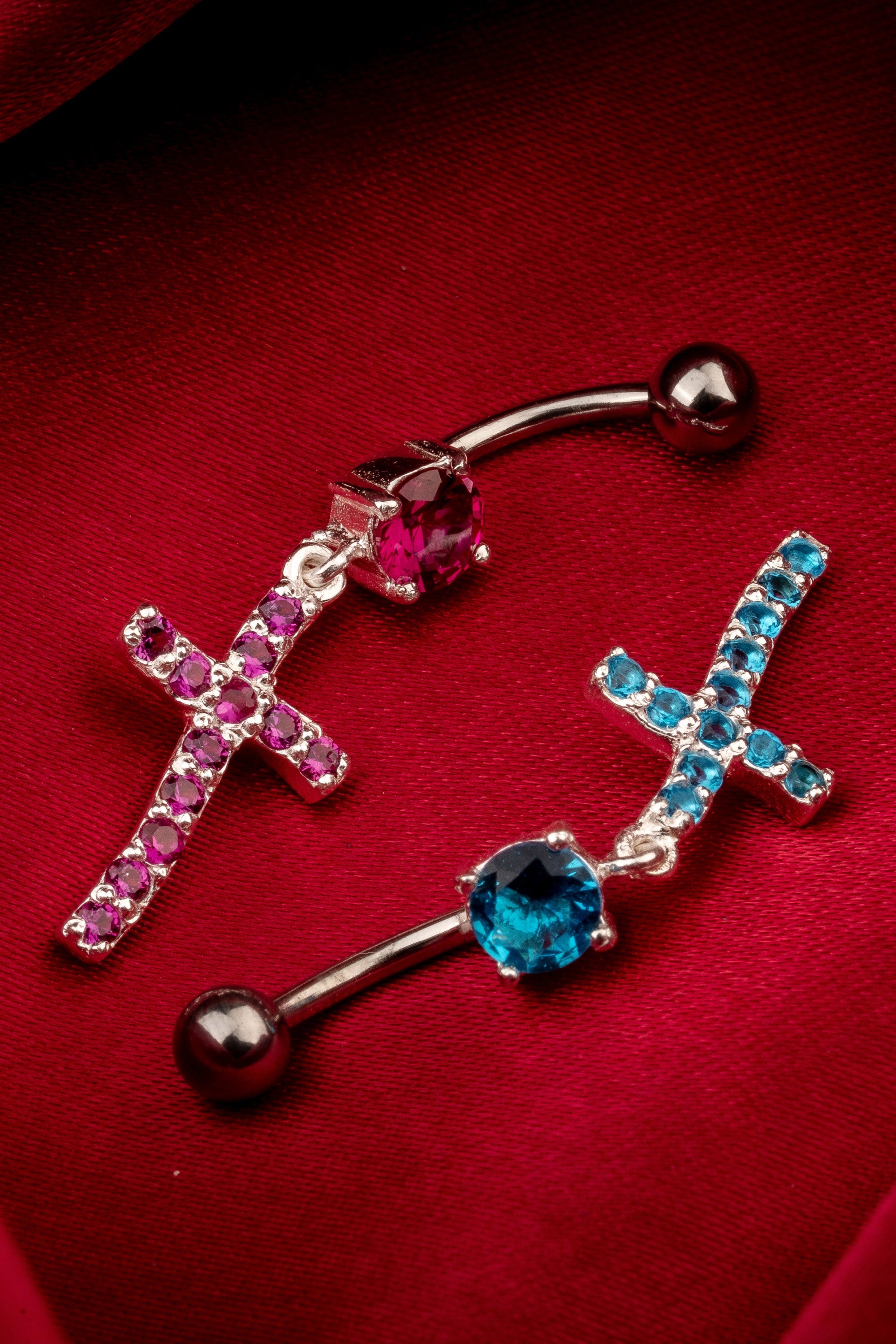 Radiant Cross Belly Button Ring
