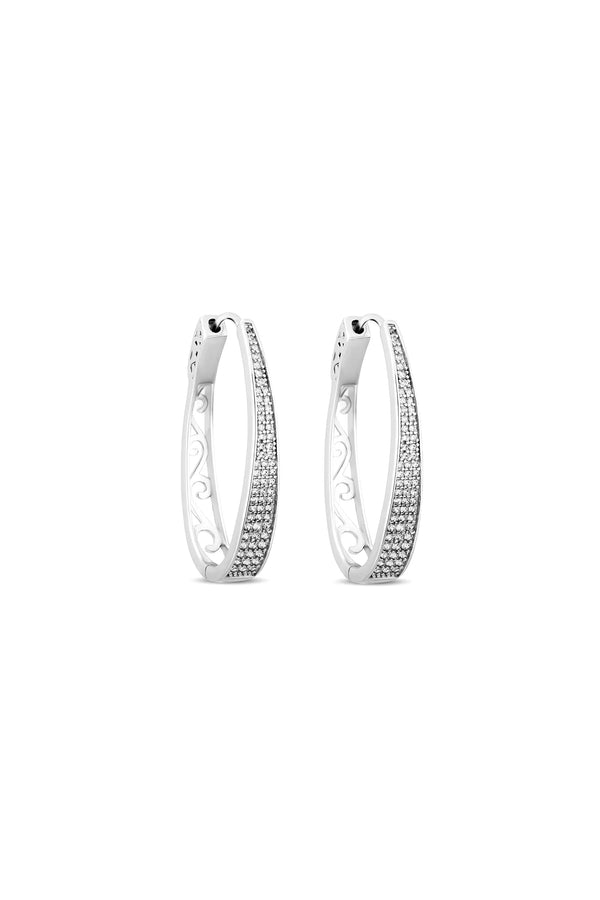 Second Nature 925 Sterling Silver Hoop Earrings