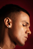 silver mens stud earrings