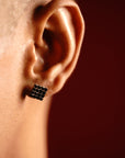 Shadow Pixel Silver Studs