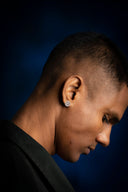 silver mens stud earrings