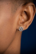 silver mens stud earrings