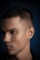 silver mens stud earrings