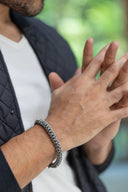 Dragon Weave Men’s Silver Bracelet Parman