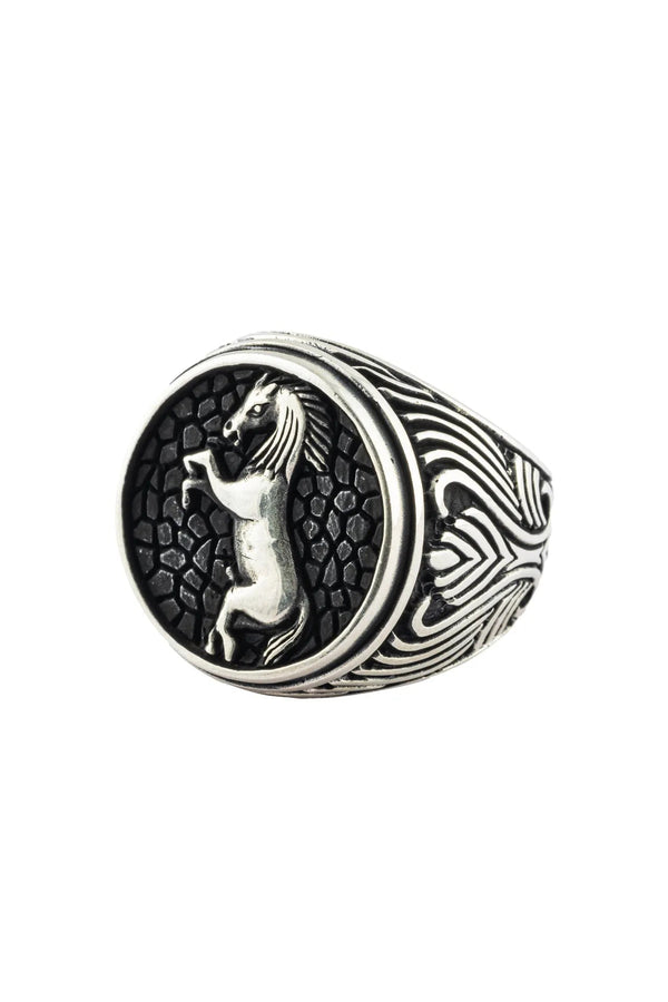 Grand Stallion Men’s Silver Ring Parman