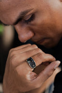 Hexgate Black Men’s Silver Ring