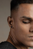 Imperium Black Men’s Silver Earrings (Square)