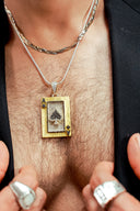 Ace of Spades Silver Pendant