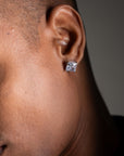 Lustre Square Silver Studs