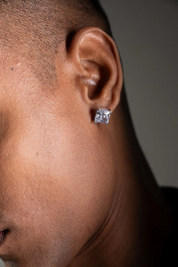 Lustre Square Silver Studs