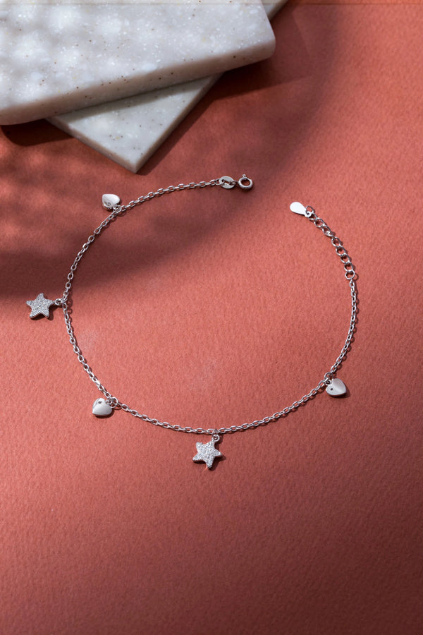 Astraea Silver Anklet
