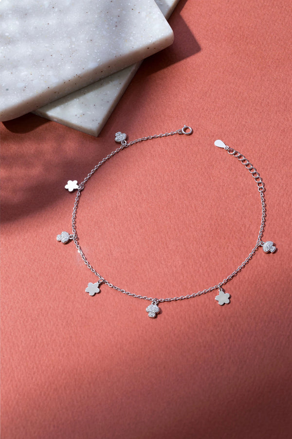 Florabel Silver Anklet