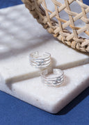 Orbit Duo Silver Toe Ring