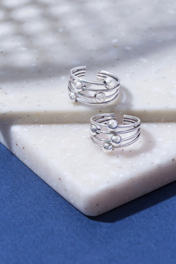 Starlight Trio Silver Toe Ring