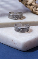 Floral Romance Silver Toe Ring