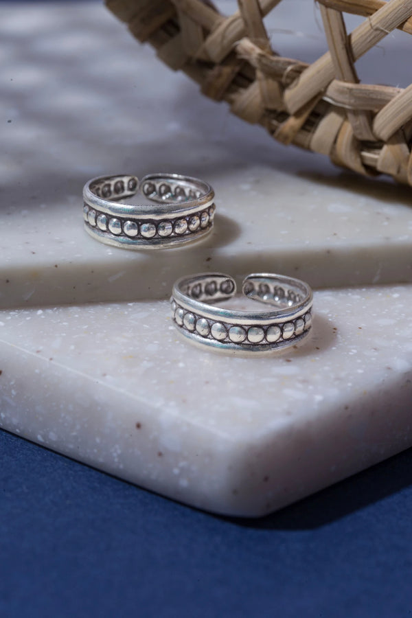 Orion Beaded Silver Toe Ring