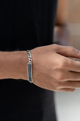 Monolith Black Men’s Silver Bracelet Parman