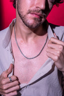 Obsidian Men's Silver Chain