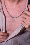 Obsidian Men's Silver Chain