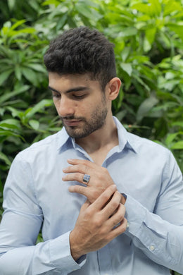 Oceanic Men’s Silver Ring Parman