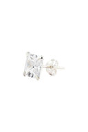 Pantheon White Men’s Silver Earrings (Square)