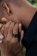 Hexgate Black Men’s Silver Ring