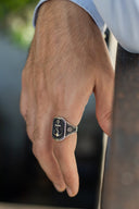 Anchor Drop Men’s Silver Ring