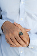 Anchor Drop Men’s Silver Ring