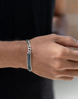 Monolith Black Men’s Silver Bracelet