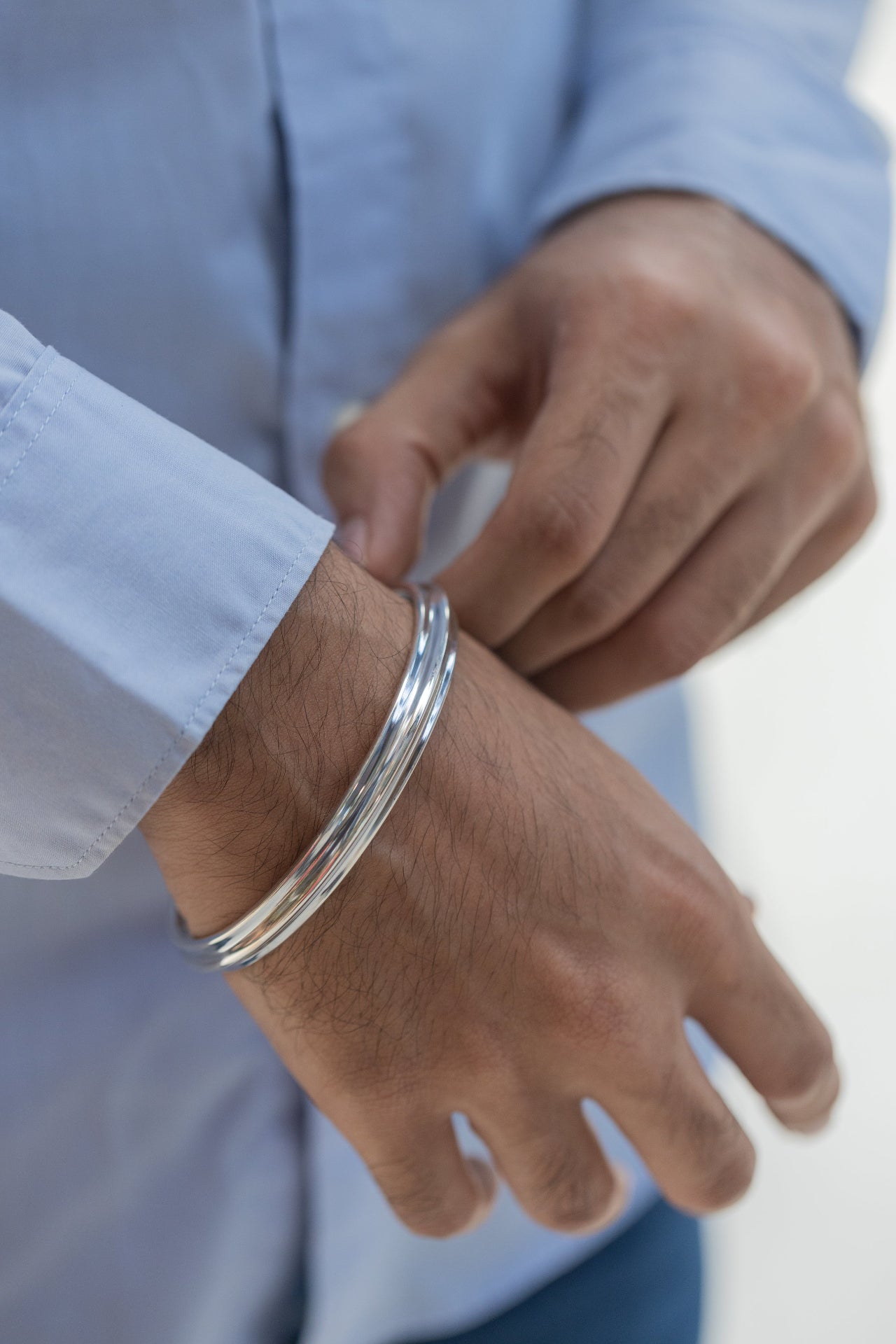 Kada Design For Men Silver Solid Fancy Design Pure Silver Kada For