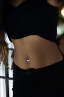 Gabrielle Angel Silver Belly Button Ring