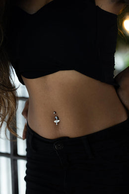 Gabrielle Angel Silver Belly Button Ring Parman