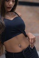 Elektra Floral Silver Belly Button Ring