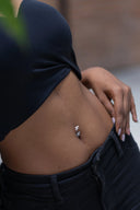 Elektra Floral Silver Belly Button Ring