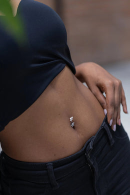 Elektra Floral Silver Belly Button Ring Parman