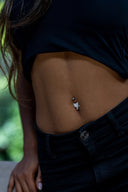 Reya Evil Heart Silver Belly Button Ring