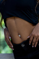 Reya Evil Heart Silver Belly Button Ring