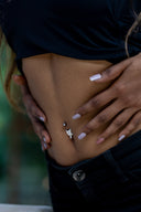 Reya Evil Heart Silver Belly Button Ring